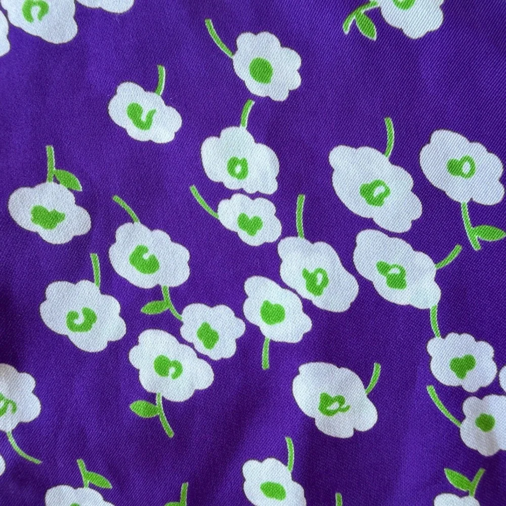 Vintage Purple Floral Headscarf Bandana Hair Accessory Retro 1960s Style